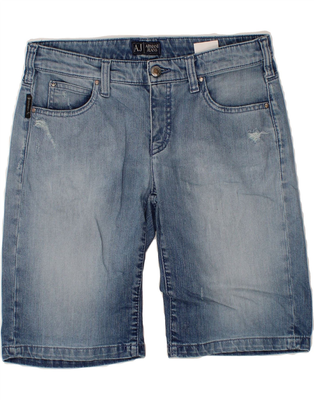 ARMANI JEANS Womens Denim Shorts W32 Medium  Blue Cotton Vintage Armani Jeans and Second-Hand Armani Jeans from Messina Hembry 