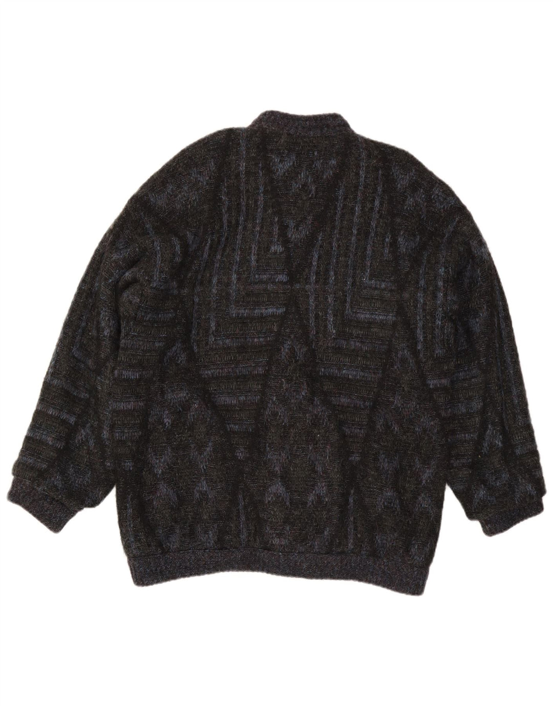 Vintage Herren Cardigan Pullover groß schwarz geometrisch