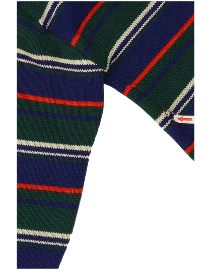Vintage Damen Rollkragenpullover IT 42 Mittelgrün gestreift