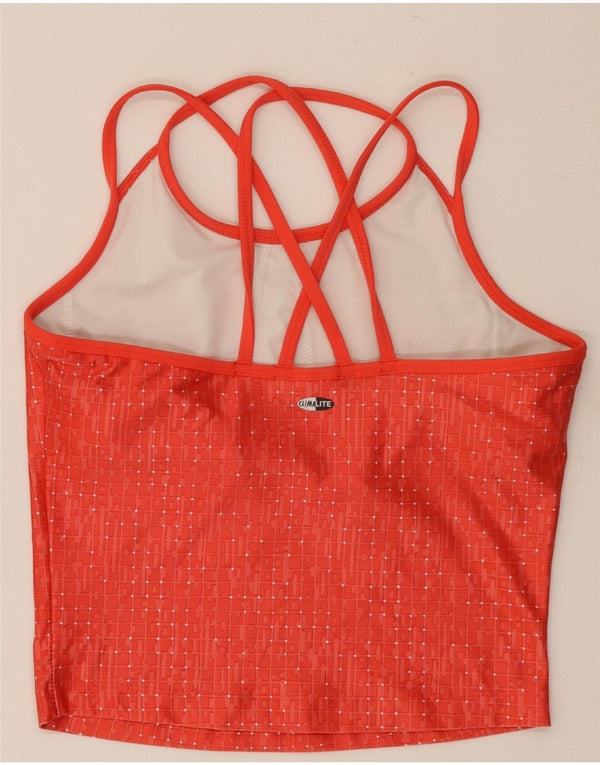 Adidas Damen Crop Vest Top UK 8 Small Red Check