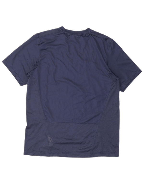 Nike Herren Dri Fit T-Shirt Top Large Marineblau Polyester