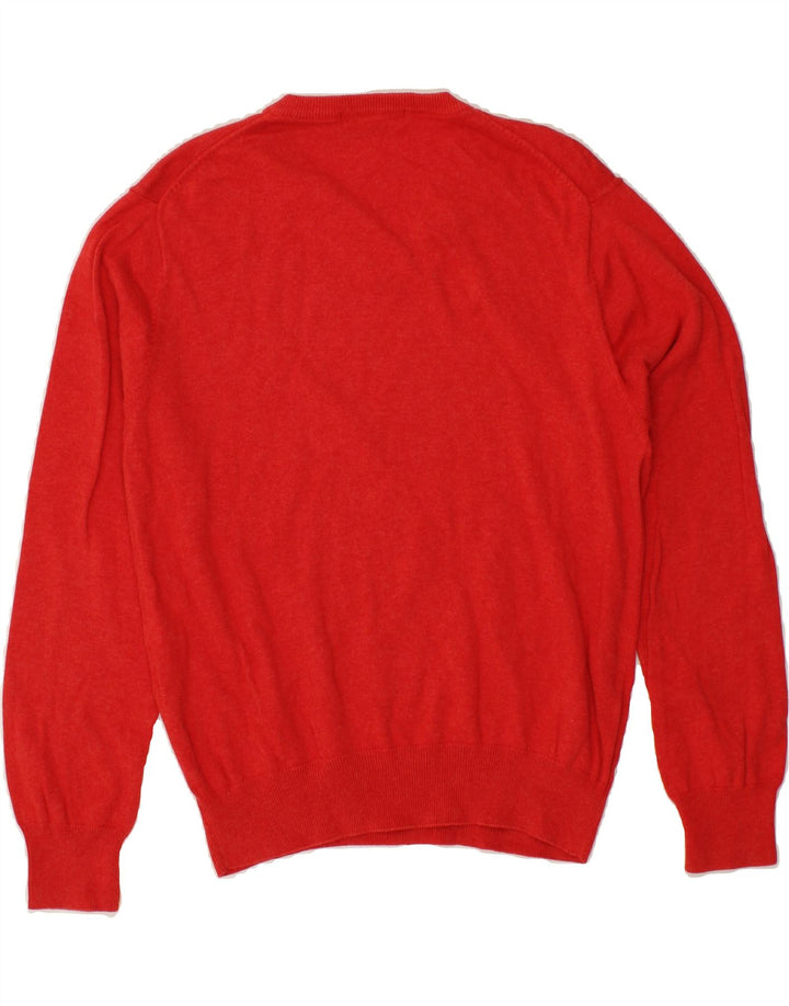GANT Mens V-Neck Jumper Sweater Medium Red Cotton Vintage Gant and Second-Hand Gant from Messina Hembry 