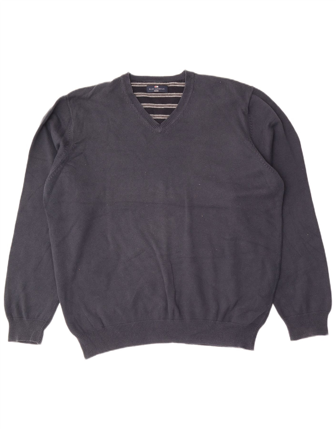 Marks & Spencer Herren Blue Harbour Pullover mit V-Ausschnitt, Größe L, Marineblau
