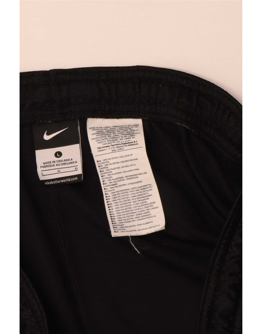 Nike Herren-Sportshorts, großes, schwarz gestreiftes Polyester