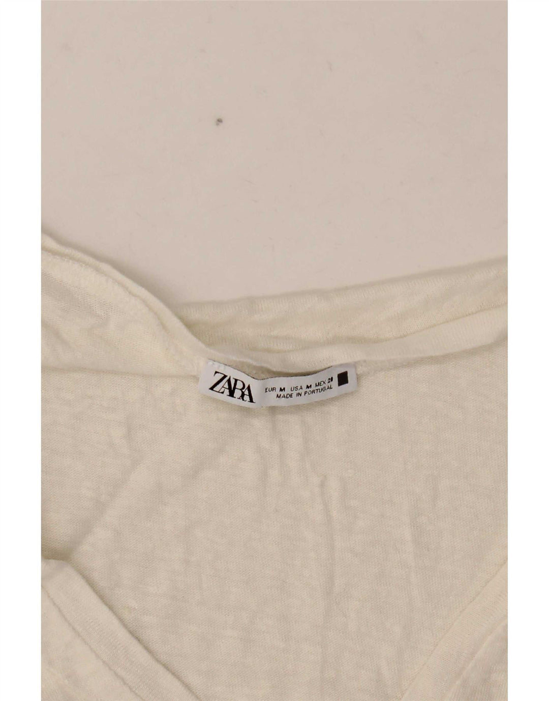 Zara Damen Crop T-Shirt Top UK 12 Medium Weiß
