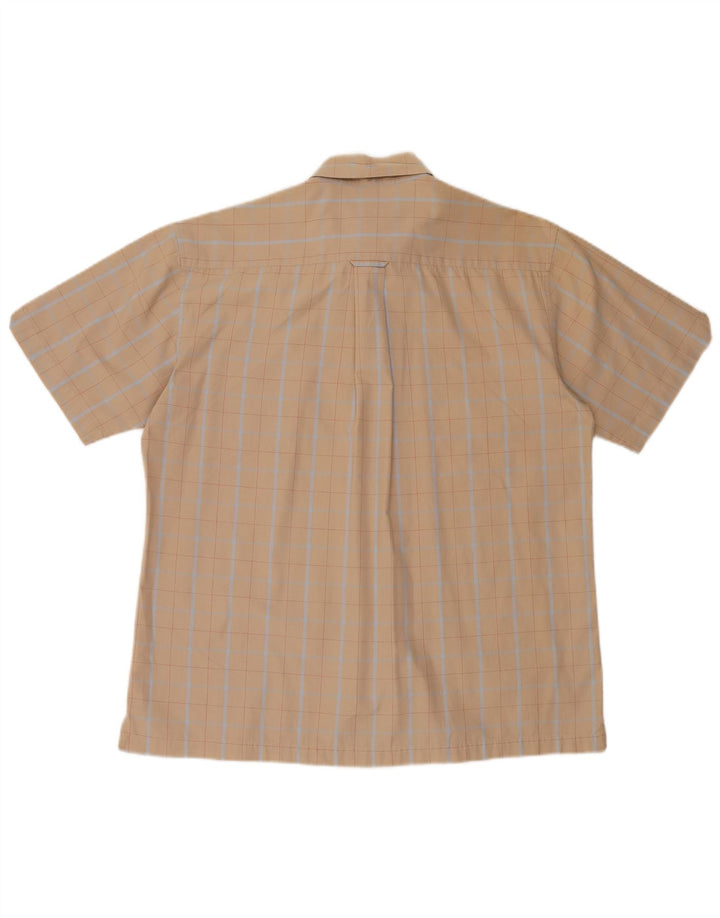 Ben Sherman Herren-Kurzarmhemd, groß, beige kariert