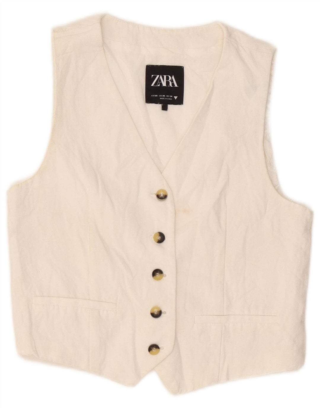 Zara Damen Weste UK 6 XS Weiß