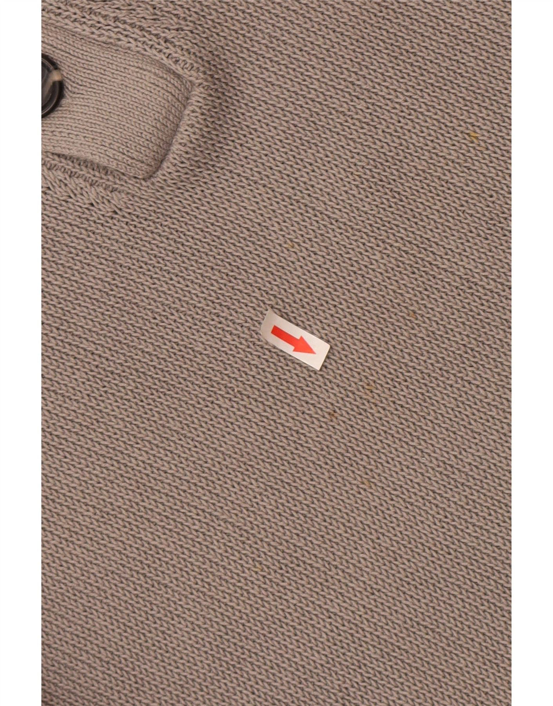 Reiss Herren-Pullover mit Knopfkragen, XL, graue Baumwolle