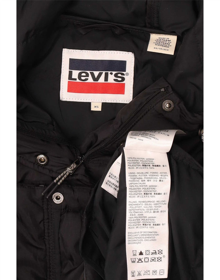 Levi's Damen-Jacke mit Kapuze, gepolstert, UK 6, XS, Schwarz, Polyester