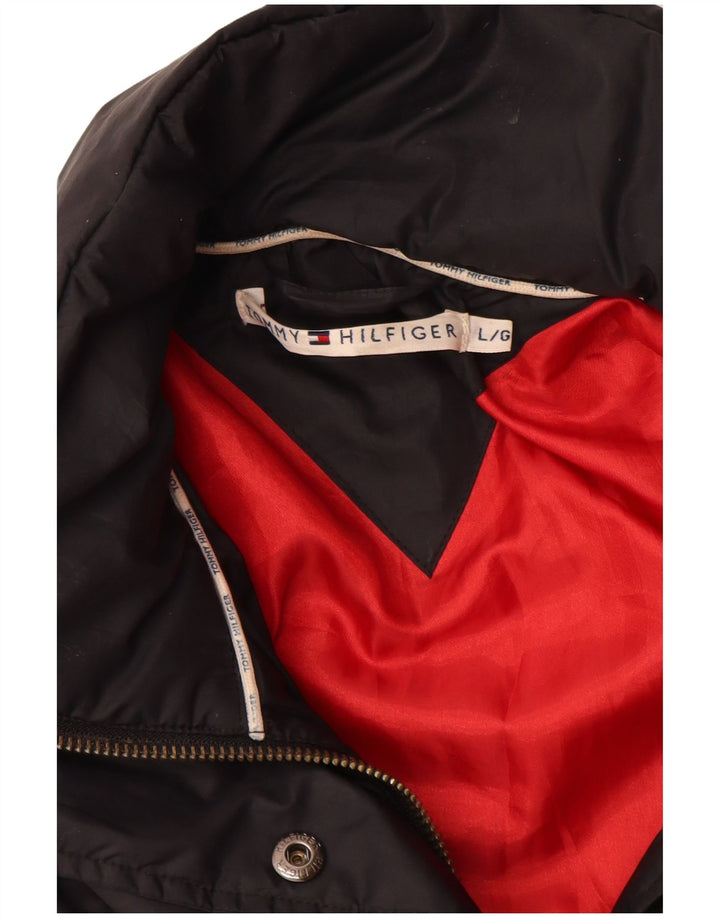 Tommy Hilfiger Damen Wattierte Jacke UK 16 Large Schwarz Polyester
