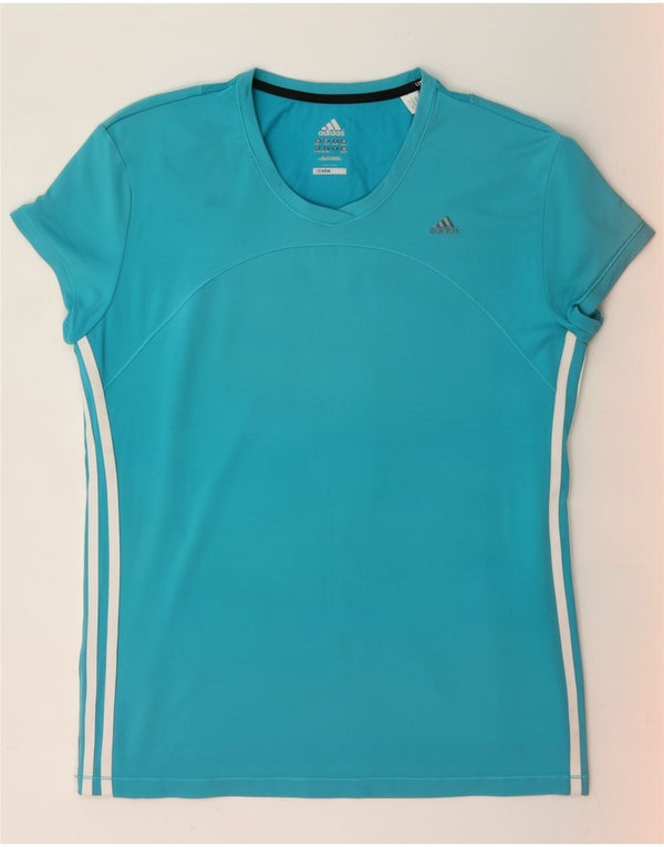 Adidas Damen Climacool T-Shirt Top UK 20/22 XL Blaues Nylon