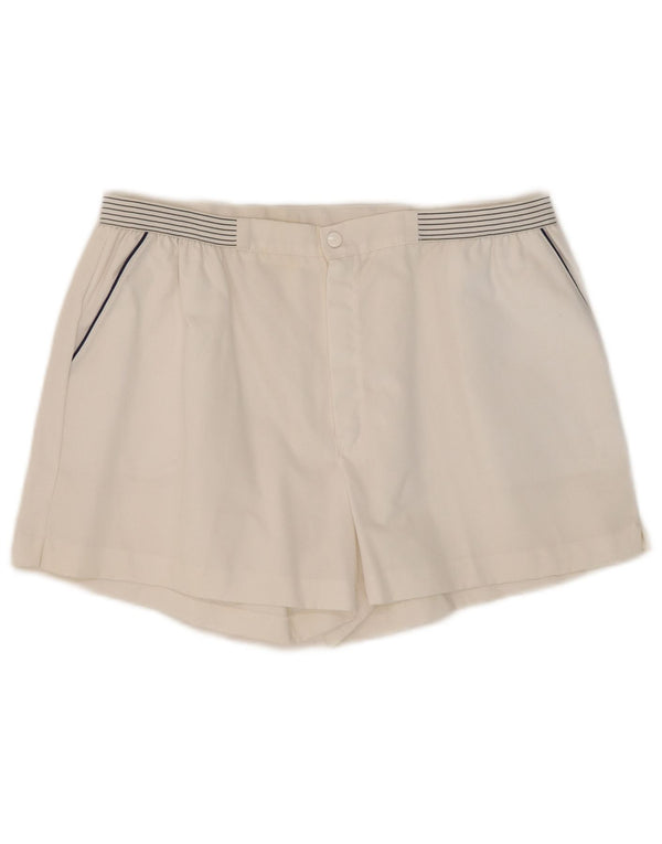 Vintage Mens Casual Shorts W32 Medium White Striped Cotton
