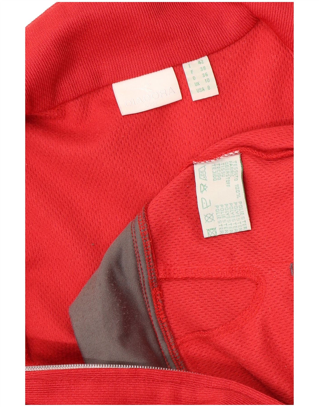 Diadora Damen-Trainingsanzug-Oberteil in Übergröße, Gr. 10, Größe S, Rot, Farbblock