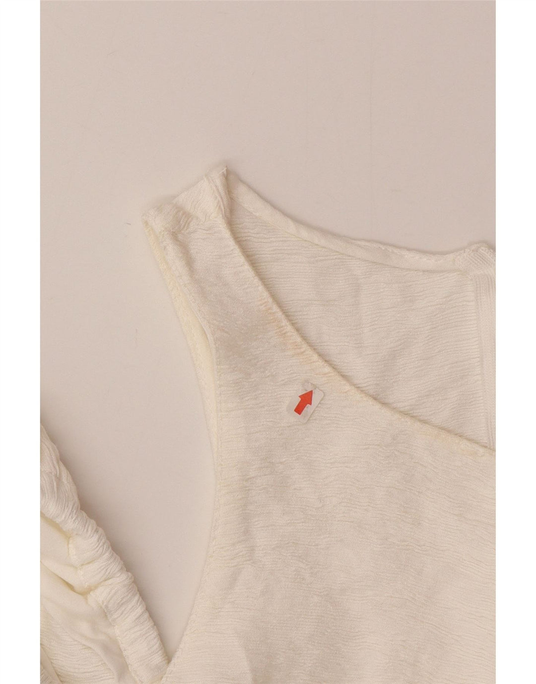 Zara Damen Crop Off Shoulder Top UK 12 Mittelweiß