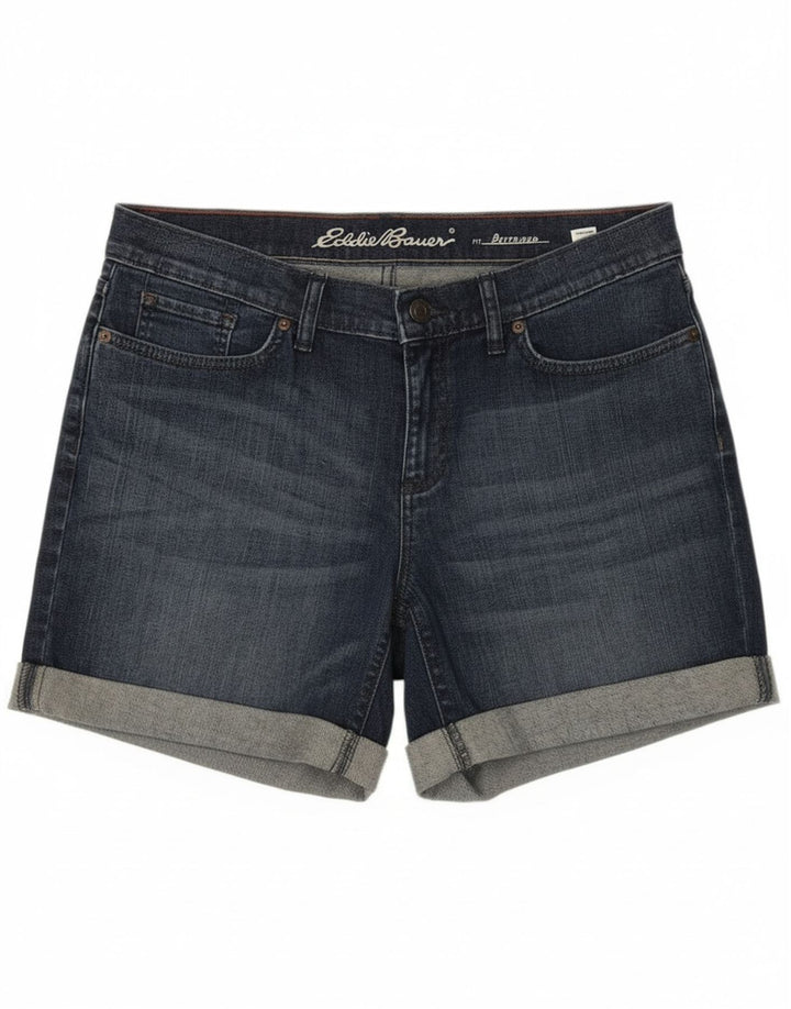 Eddie Bauer Damen Boyfriend-Jeansshorts US 8 Medium W34 Marineblaue Baumwolle