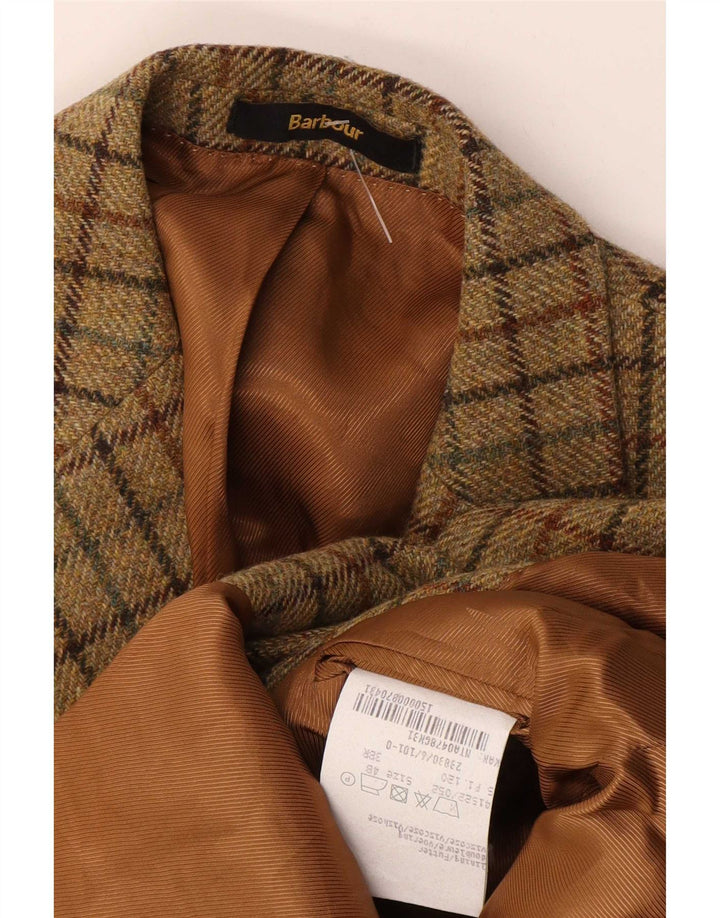 Barbour Herren-Blazer mit 2 Knöpfen, EU 48, Mittel-Khaki, kariert, Schurwolle