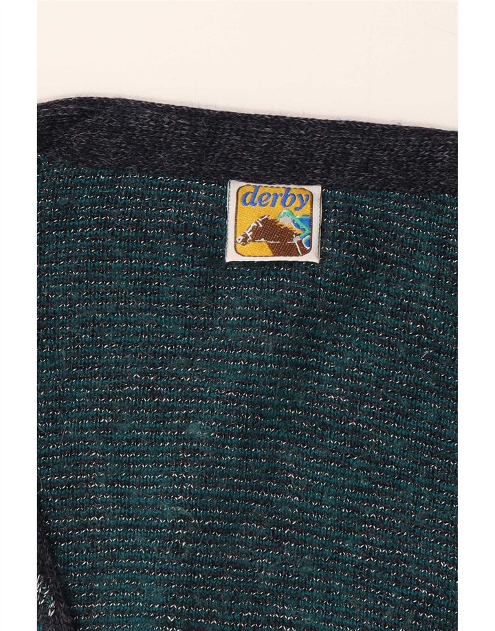 Derby Herren-Strickjacke, groß, blau, geometrisch