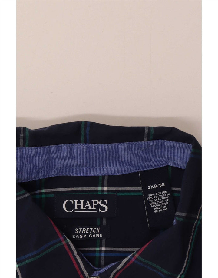 Chaps Herren-Stretchhemd 3XL, marineblau, kariert, Baumwolle
