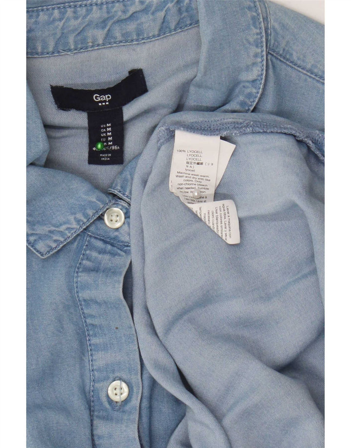Gap Damen Jeanshemd UK 14 Mittelblaues Lyocell