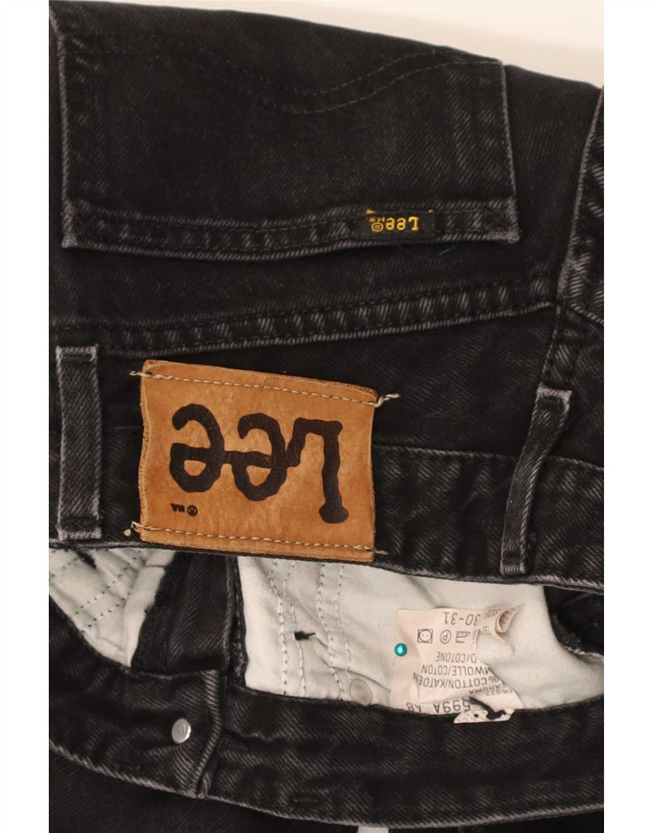 Lee Damen Straight Jeans W30 L26 Schwarze Baumwolle