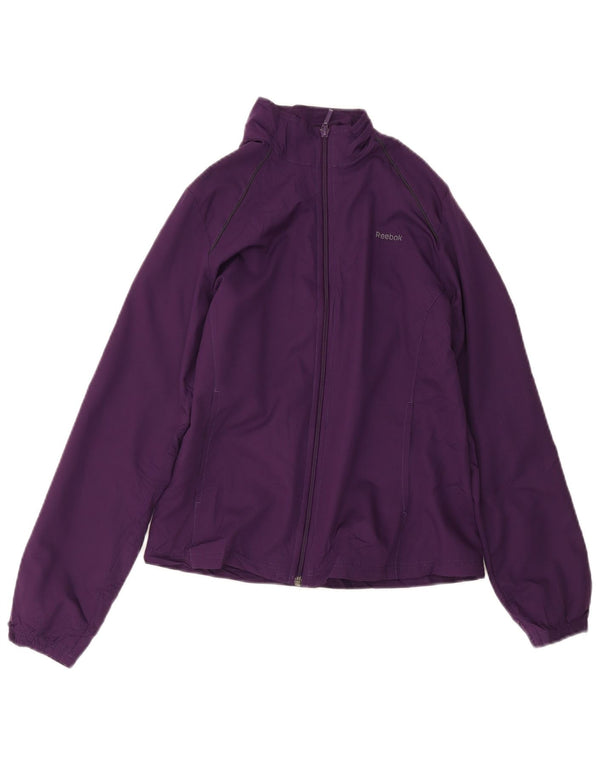 Reebok Womens Loose Fit Trainingsanzug Top Jacke UK 6 XS Lila Polyester
