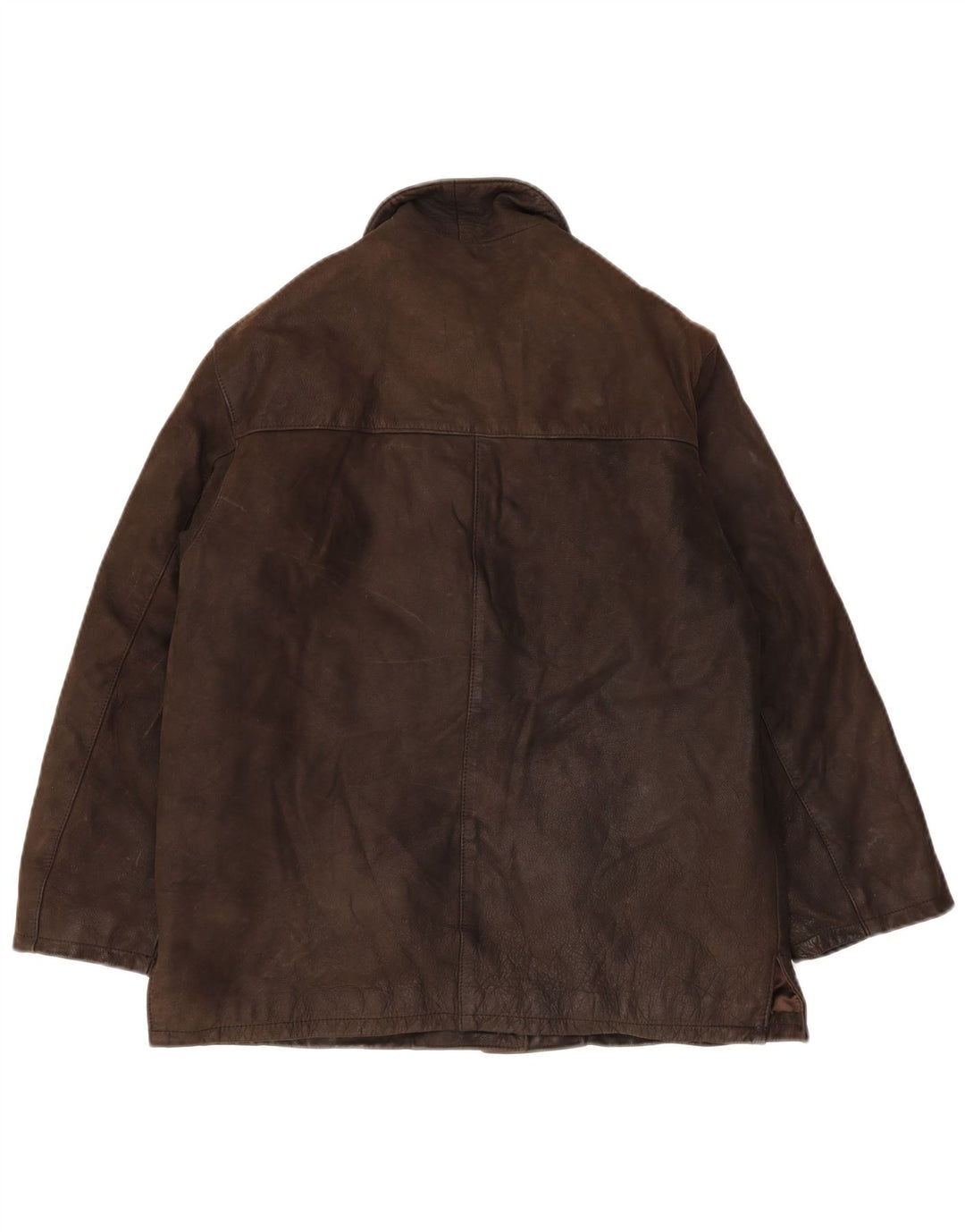 VINTAGE Damen Lederjacke EU 44 XL Braunes Leder