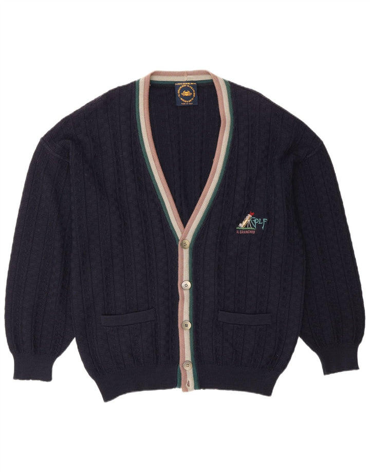 Il Granchio Herren-Strickjacke, groß, Marineblau