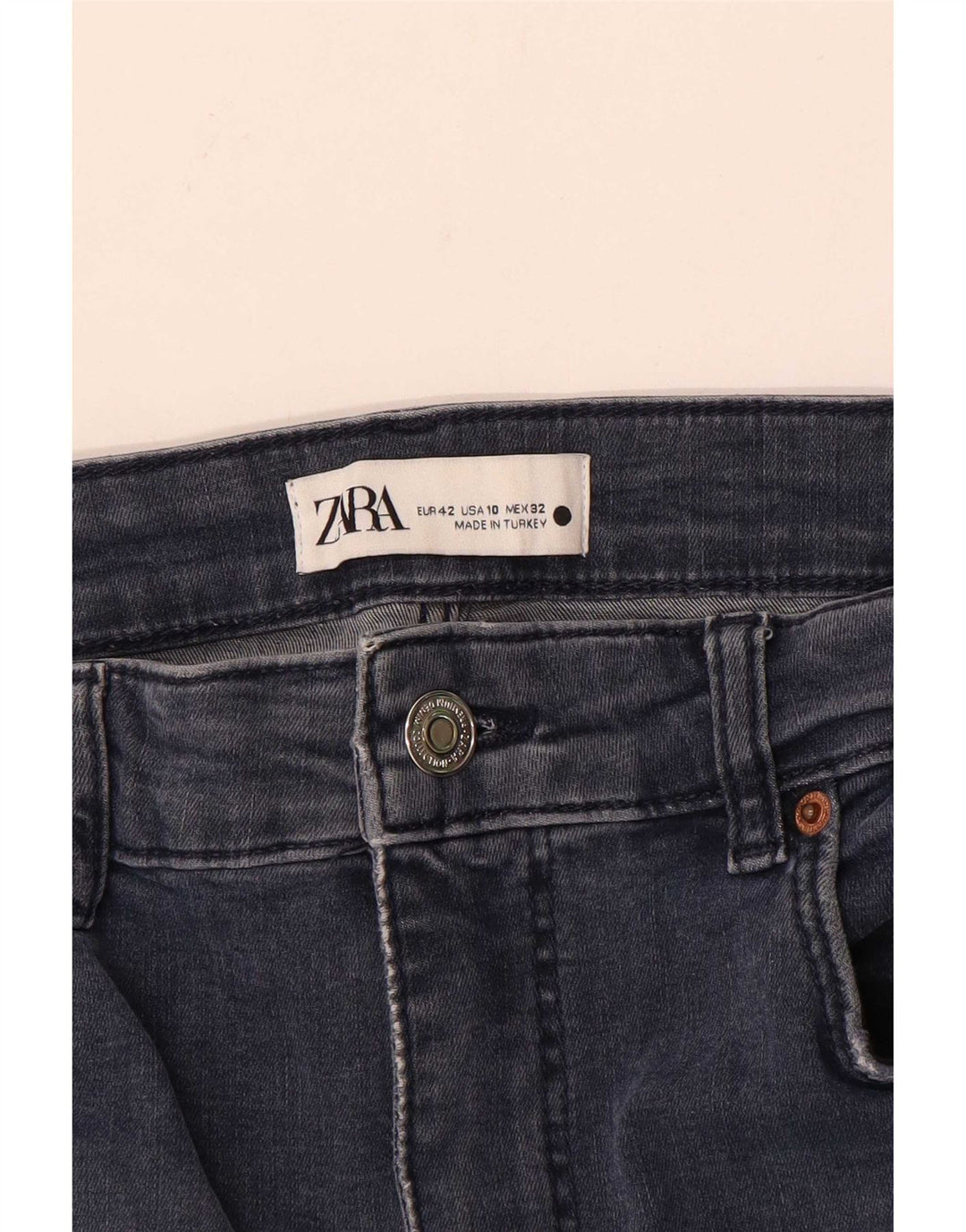 Zara Damen Slim Jeans EU 42 Large W32 L28 Marineblau