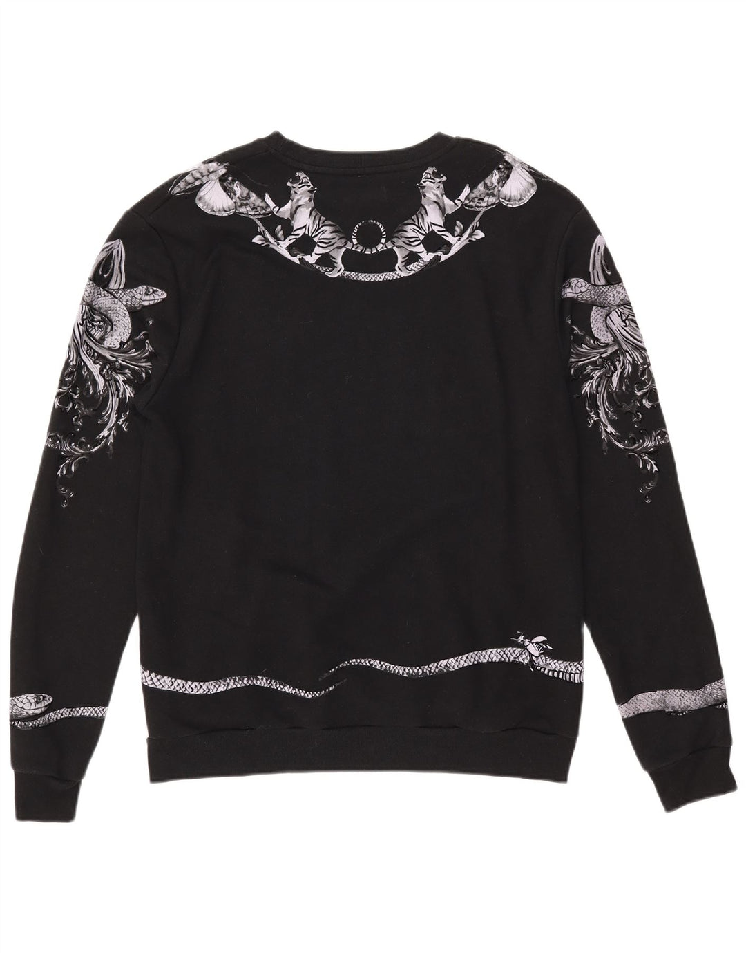 Zara Herren Grafik-Sweatshirt-Pullover XL aus schwarzer Baumwolle