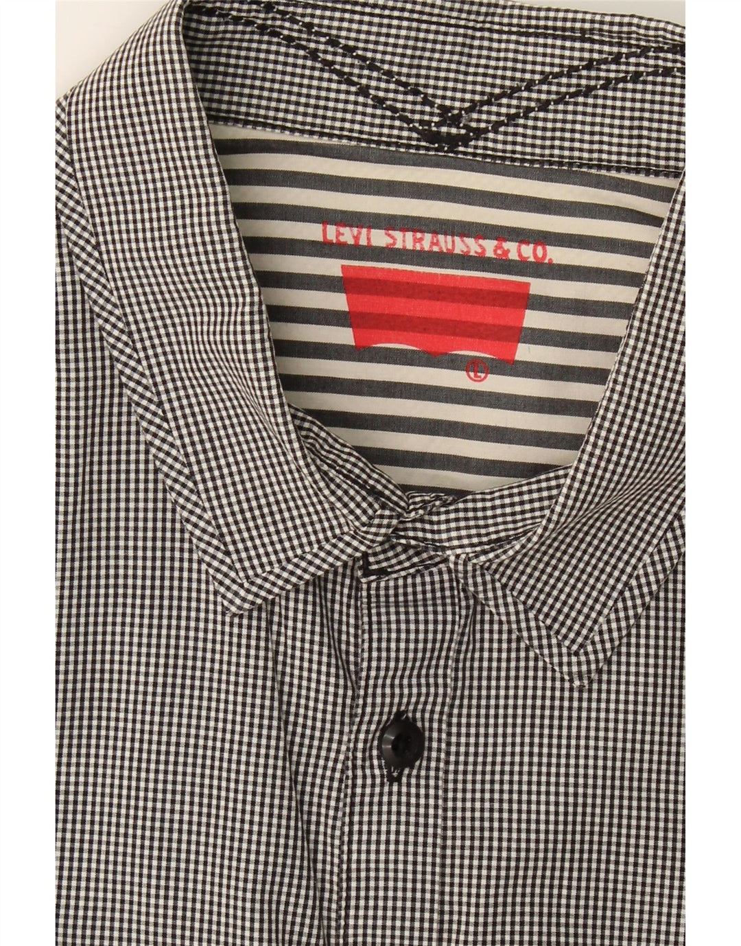 LEVI'S Boys Shirt 15-16 Years Large Black Gingham Cotton Vintage Levi's and Second-Hand Levi's from Messina Hembry 
