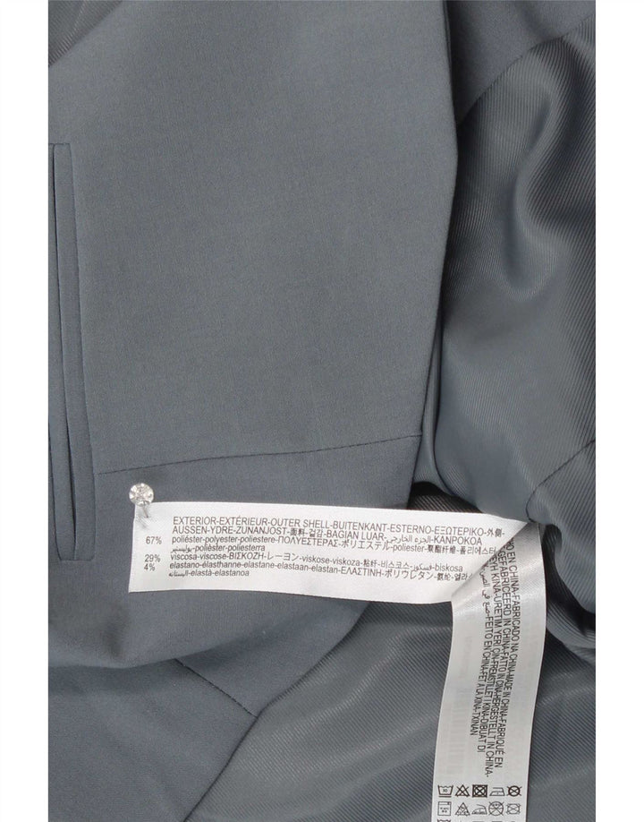 Zara Damen Weste UK 12 Mittelgraues Polyester