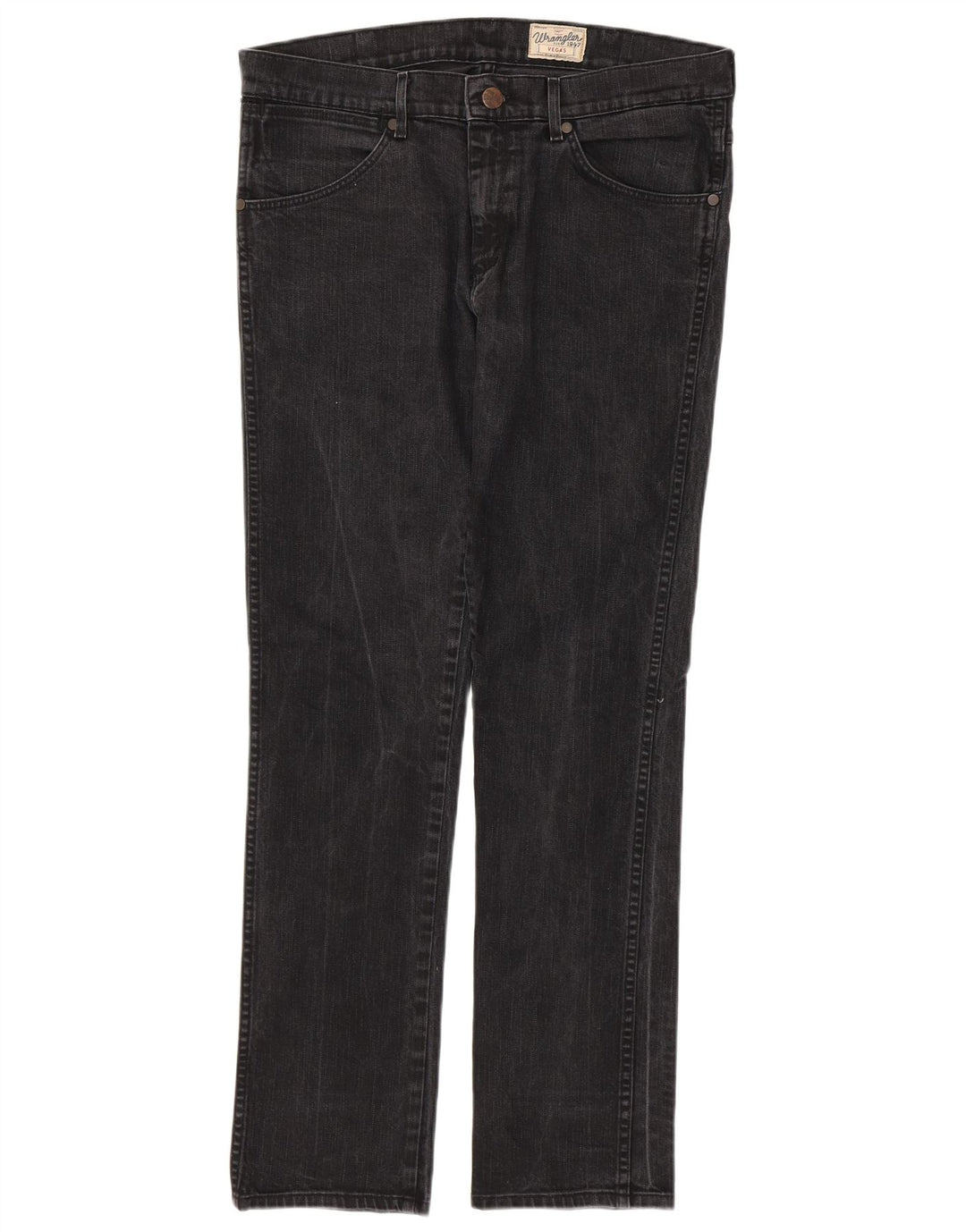 WRANGLER Herren Vegas Skinny Jeans W36 L34 Schwarze Baumwolle