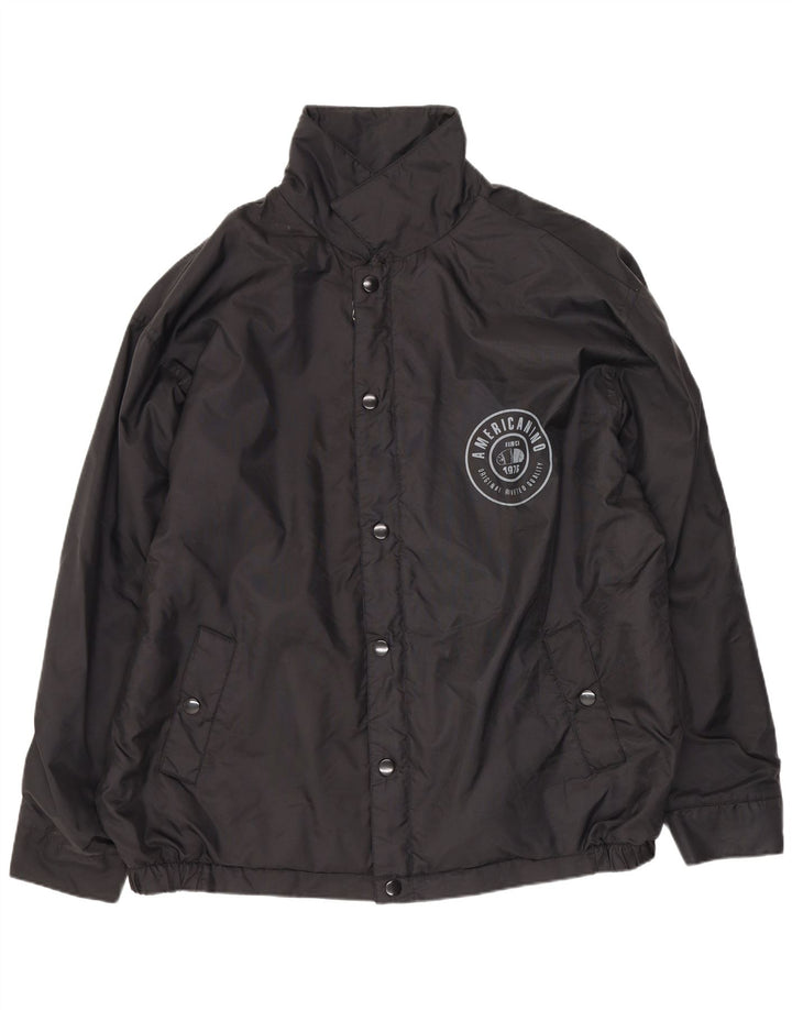 Americanino Herren-Windbreaker-Jacke, UK 42, XL, schwarzes Nylon