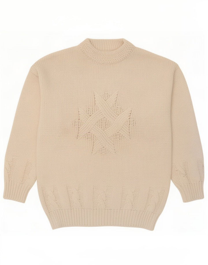 Vintage Herren Rollkragenpullover Pullover Große weiße Wolle