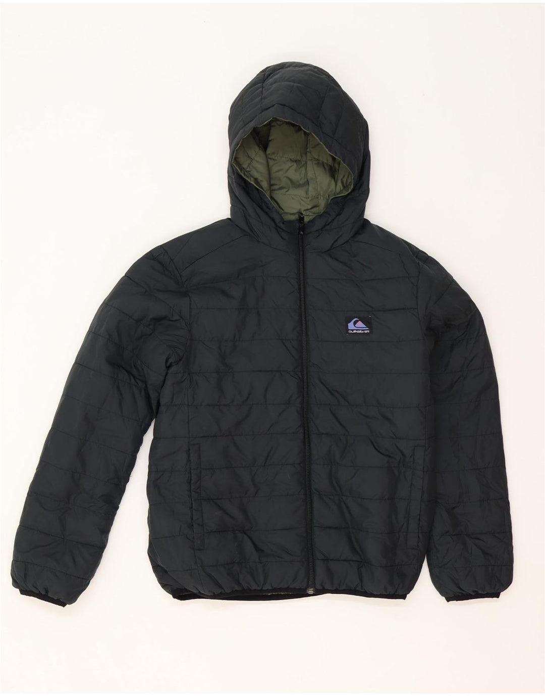 Quiksilver Wendbare wattierte Jacke mit Kapuze für Jungen, 11–12 Jahre, Mittelkhaki