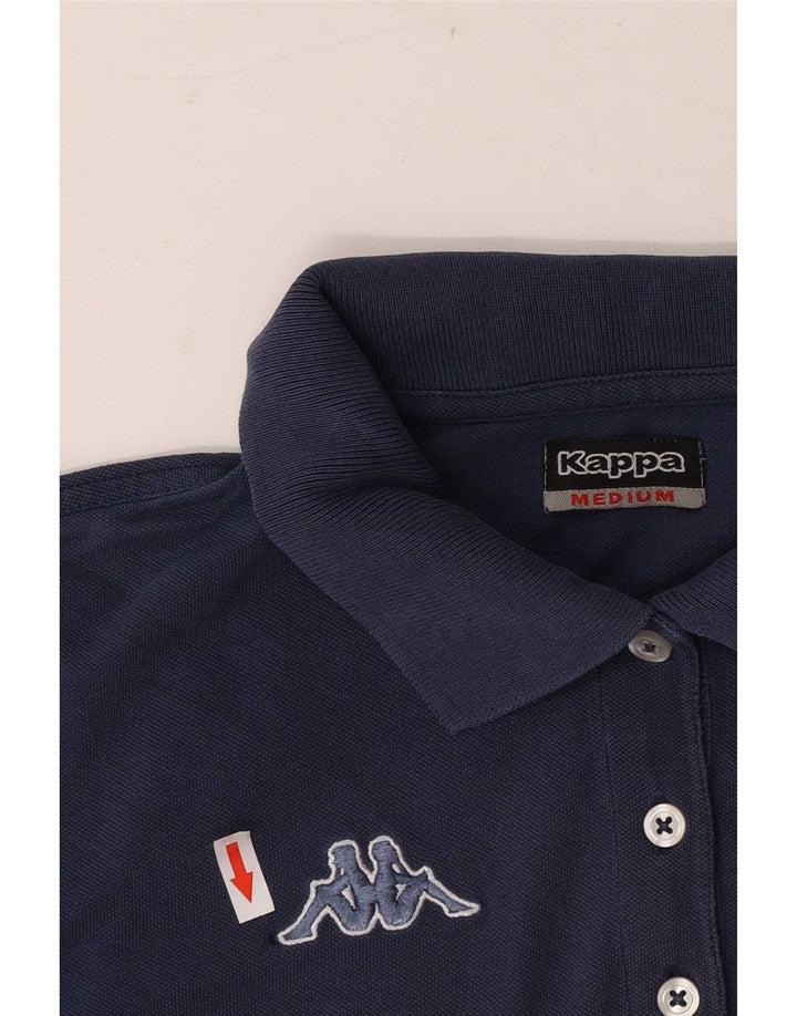 Kappa Damen Poloshirt UK 12 Medium Marineblau Baumwolle