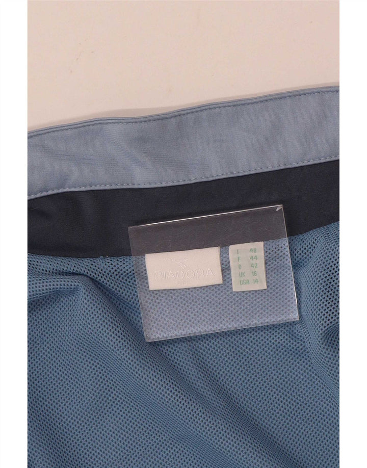 Diadora Übergroße Trainingsjacke für Damen, UK 16, Größe L, Blau, Farbblock