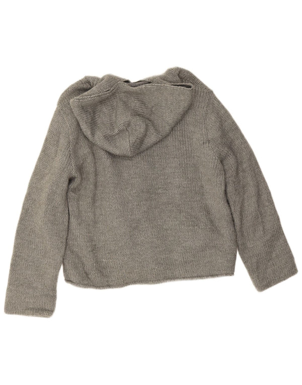 Patrizia Pepe Damen-Strickjacke mit Kapuze, UK 14, große graue Wolle