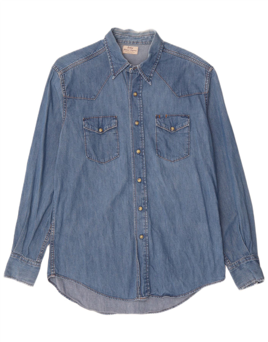 SISLEY Herren Jeanshemd Mittelblau