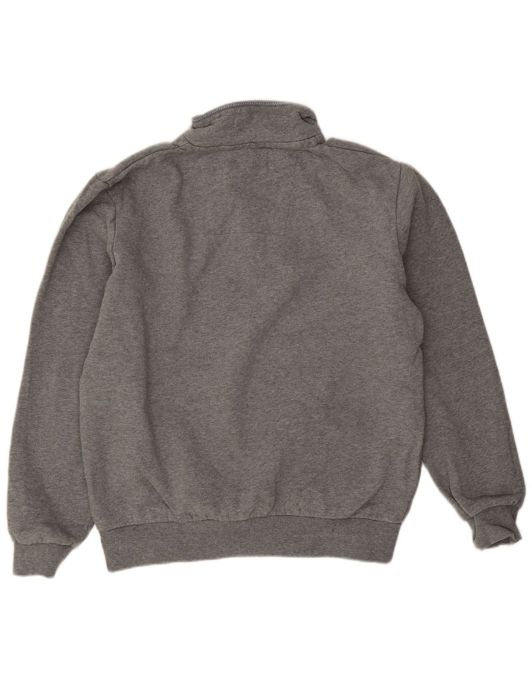 Crew Clothing Herren-Sweatshirt mit Reißverschluss am Hals, mittelgraue Baumwolle