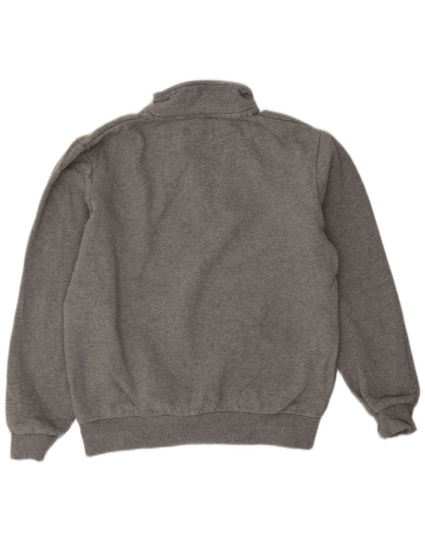Crew Clothing Herren-Sweatshirt mit Reißverschluss am Hals, mittelgraue Baumwolle