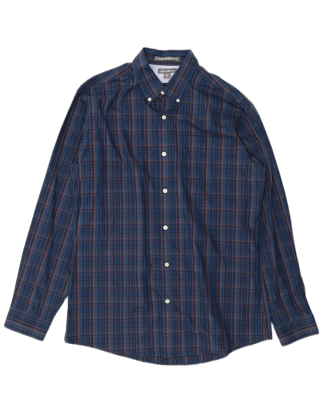 Eddie Bauer Herren-Hemd mit klassischer Passform, groß, marineblau, kariert, Baumwolle
