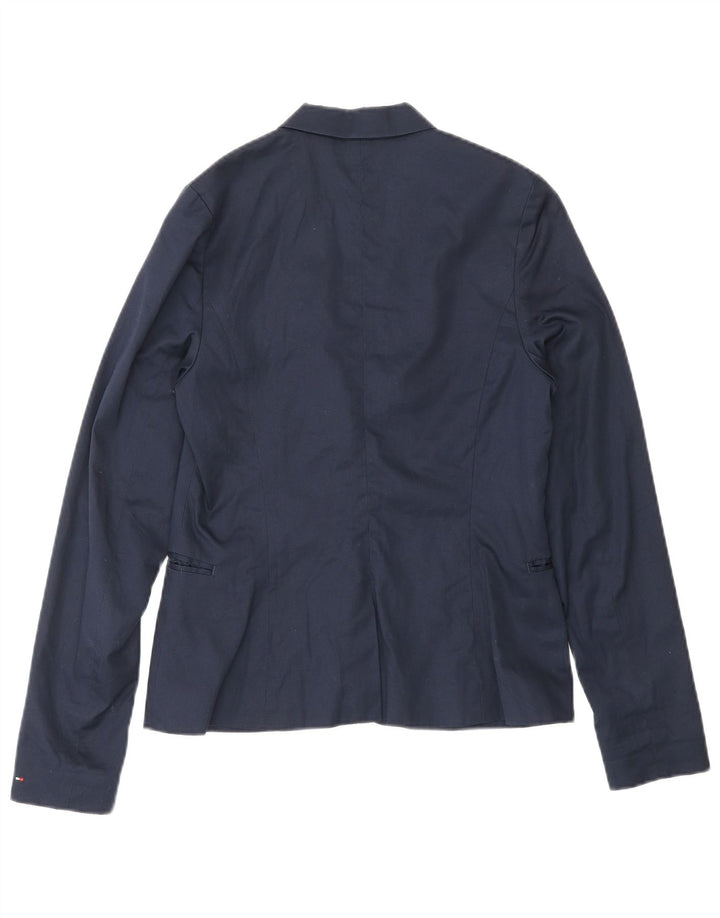 TOMMY HILFIGER Mädchen-Blazerjacke mit 1 Knopf, 9–10 Jahre, marineblaue Baumwolle