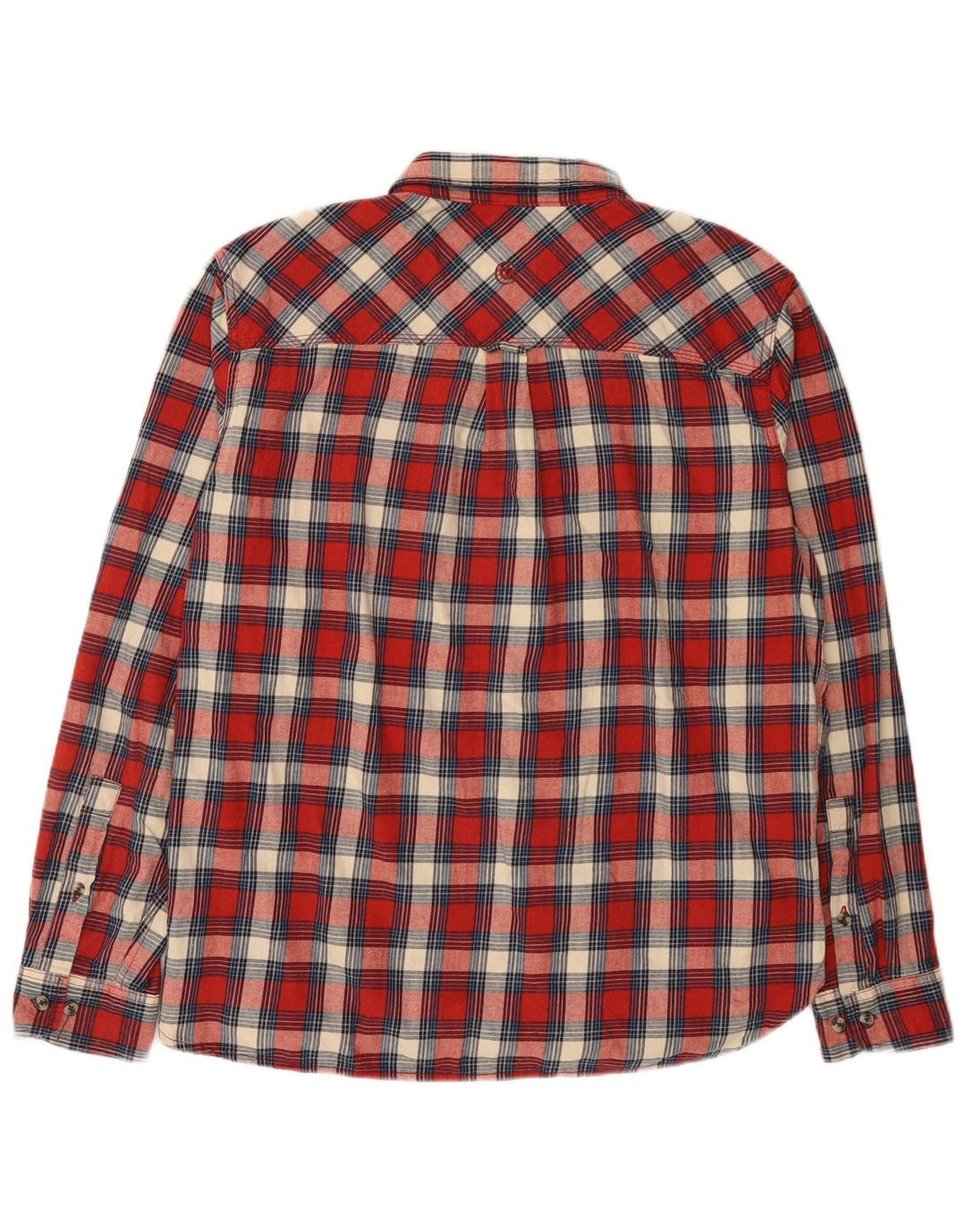 Fat Face Herren-Flanellhemd mit normaler Passform, XL, rot kariert, Baumwolle
