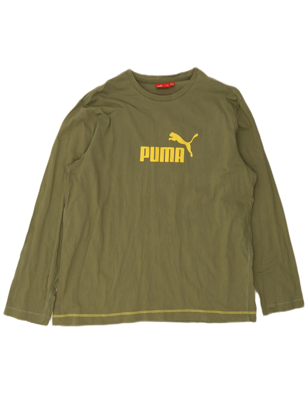 Puma Herren Graphic Top Langarm XL Grün Baumwolle