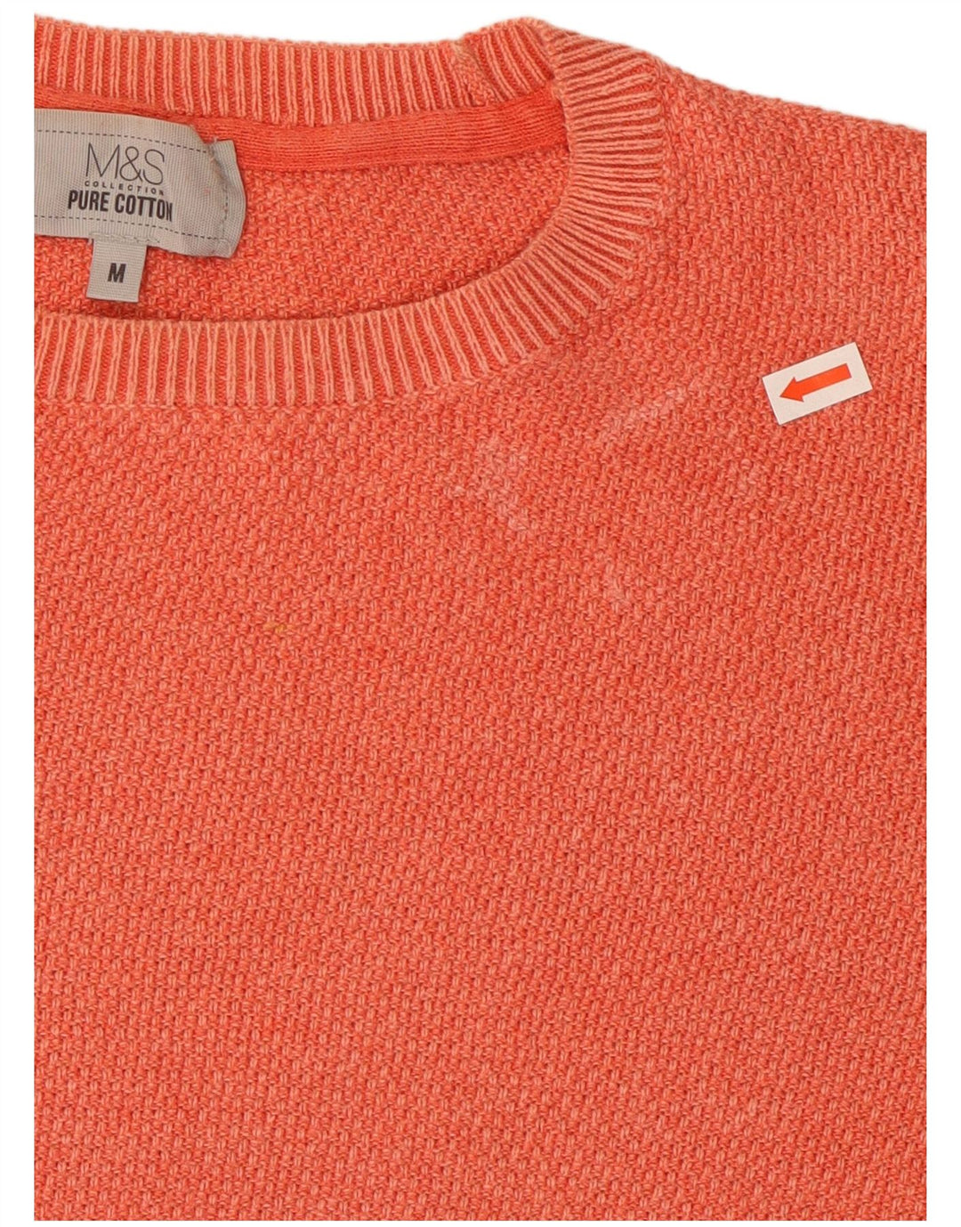 Marks & Spencer Herren-Pullover mit Rundhalsausschnitt, mittelorange Baumwolle