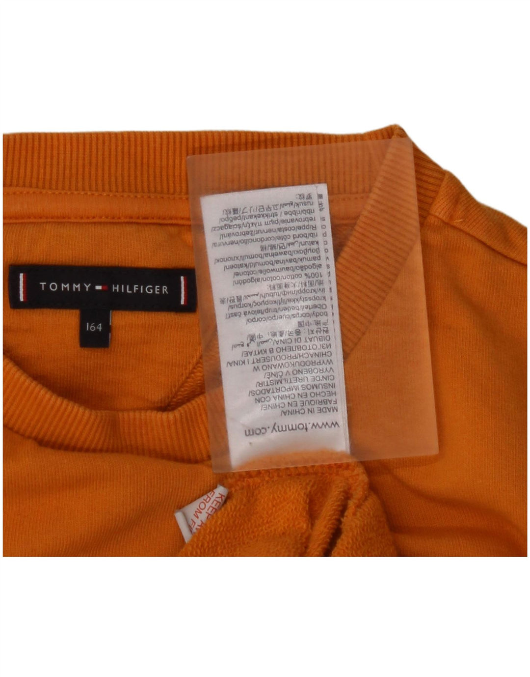 TOMMY HILFIGER Jungen-Sweatshirt mit Grafik, 13–14 Jahre, gelbe Baumwolle