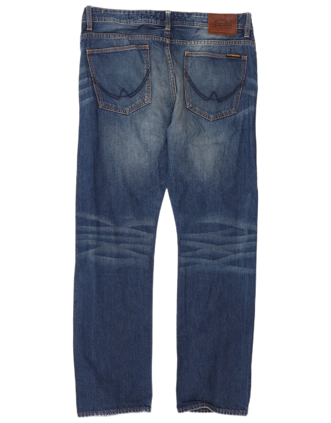 Superdry Herren Straight Jeans W34 L32 Blaue Baumwolle