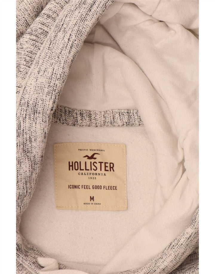 HOLLISTER Mens Hoodie Jumper Medium Grey Flecked Cotton