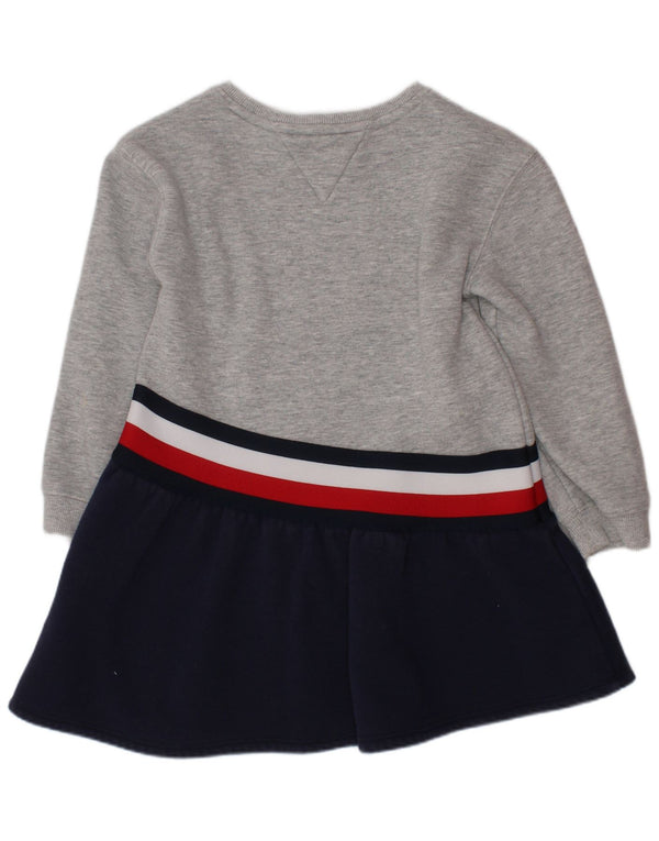 TOMMY HILFIGER Sweatshirt-Pulloverkleid für Mädchen, 5–6 Jahre, Grau, Farbblock